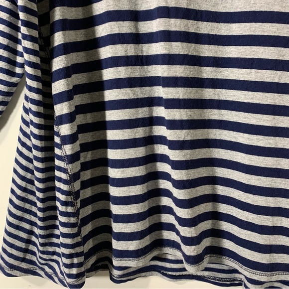 Chicos Zenergy Tunic 3/4 Sleeve Blue Stripe Knit tee 2/$35 - Picture 4 of 8